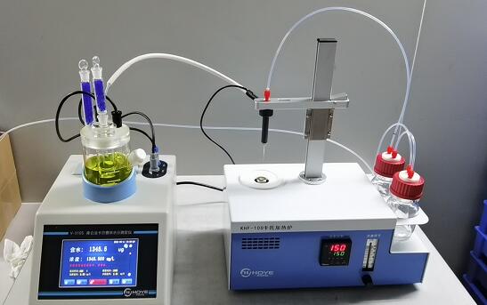 青岛一家新能源公司选择V310S-KHF卡氏加热炉水分测定仪检测电池极片中的水分